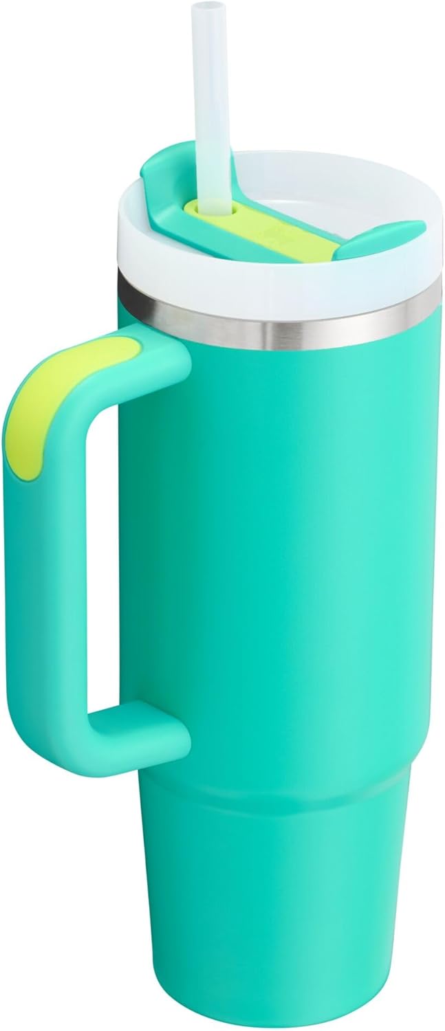 Stanley Quencher H2.0 Tumbler with Handle & Straw 40 oz | Twist On 3-Way Lid | Cupholder Compatible for Travel | Insulated Stainless Steel Cup | BPA-Free | Seafoam