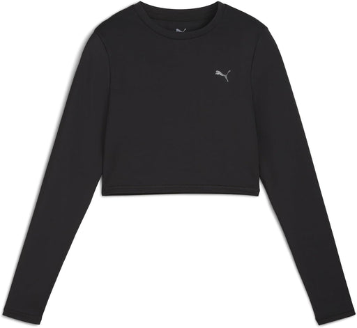 womens W PUMA SHAPE CROPPED LS PUMA Black Crop Top - PUMA Black