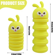 Telescopic Pencil Case, 3D Bear Telescopic Case, 2 in 1 Yellow Silicone Case and Desk Pencil Case, Small Stationery Box, School Supplies, School Bag, School Material Present