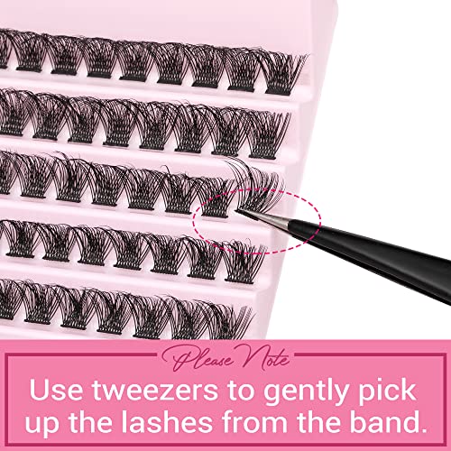 Focipeysa Lash Clusters 120pcs Cluster Lashes 8-16mm Wispy Individual Lashes Extensions Natural Look Lashes D Curl Fluffy Cluster Lashes DIY Eyelash Extension , Black, A03 8mm-16mm
