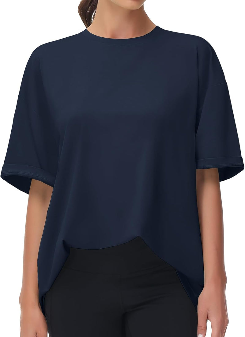 THE GYM PEOPLE Women's Casual Oversized T-Shirts Summer Crewneck Short Sleeve Workout Basic Tee Tops