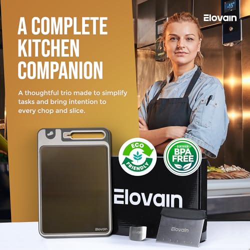 Stainless Steel Cutting Board with In-Built Knife Sharpener, Bench Scraper & Finger Protector - Heat Resistant, Non-Slip, Easy Clean Surface - Ideal Steel Cutting Boards for Kitchen and Meat