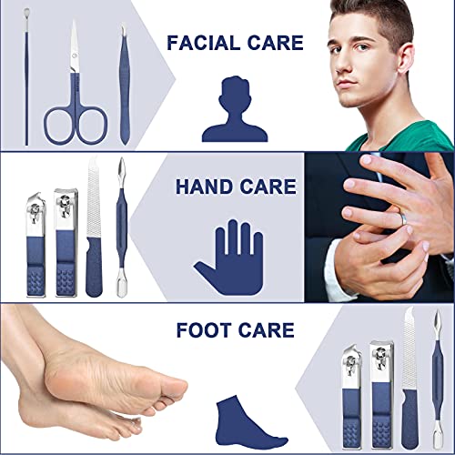 Aceoce Travel Manicure Set, Mens Grooming kit Women Nail Manicure Kit 8 in 1, Manicure Pedicure Kit Manicure Set Professional Gift for Family Friends Elder Patient Nail Care