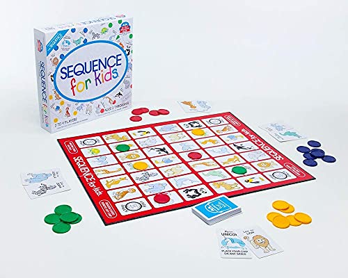 SEQUENCE for Kids The 'No Reading Required' Strategy Game, Multi-Colour, 11 inches (2-4 players)
