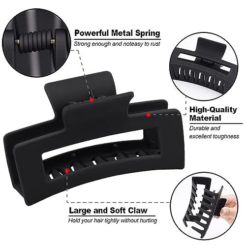 ECVV 8 Pack Large Hair Claw Clips for Women Strong Hold Nonslip Jaw Clips for Women and Girls Hair Clamps for Thick Thin Fine Long Hair Multi Color Hair Accessories