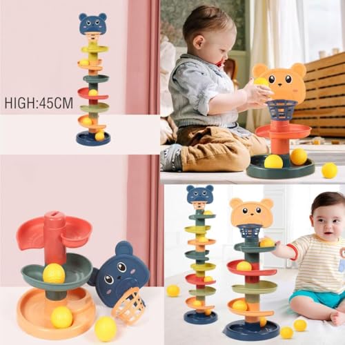 Rolling Ball Tracking Toy Set – Colorful Baby Toys Slide Track Tower | Early Educational Ball Drop Game for Toddlers | Plastic Swirling Tower with Rolling Balls – Stackable Activity Toy (Multi-Color)