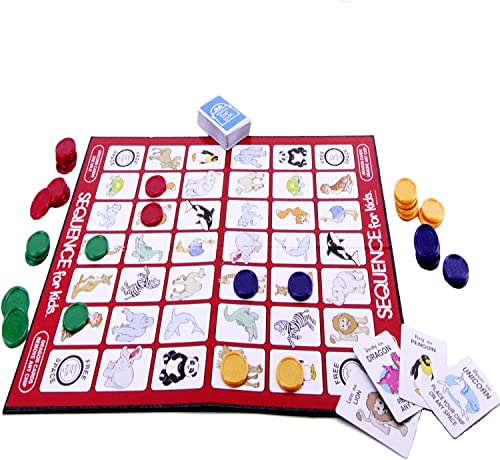 SEQUENCE for Kids The 'No Reading Required' Strategy Game, Multi-Colour, 11 inches (2-4 players)