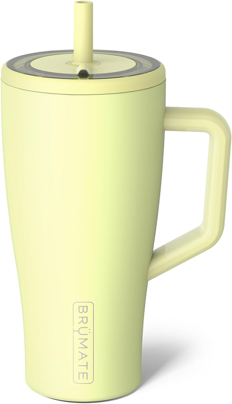 BrüMate Era 40 oz Tumbler with Handle and Straw | 100% Leakproof Insulated Tumbler with Lid and Straw | Made of Stainless Steel | Cup Holder Friendly Base | 40oz (Dune)