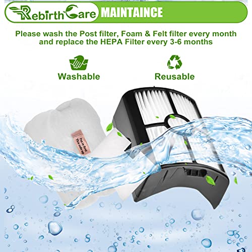 Rebirthcare hz500ukt filter replacement for shark hz500 hz500uk hz500ukt anti hair wrap corded stick vacuum cleaner filters parts spares filterset accessories parts # xffk500ukt