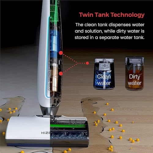 HIZERO Bionic Hard Floor Cleaner,Lightweight Cordless Wet Dry Electric Mop, Quiet Stick Hardwood Floors Cleaners,No Suction as Vacuums, Sweep Mop Dry Self Cleaning 4 in 1,F803