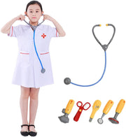 Jorunb Children'S Cosplay Costume,Astronaut, Firefighter, Doctor, Nurse,Police Costume For Children, Cosplay Accessory Sets For Carnival, Halloween, Birthday,Cosplay Party - Doctor