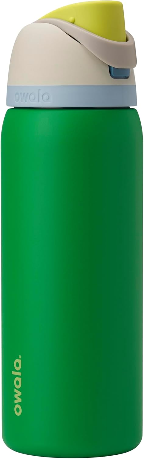 FreeSip Insulated Stainless Steel Water Bottle with Straw for Sports, Travel, and School BPA-Free Sports Water Bottle, 24 oz, Strawberry Field - Putting Green 32 Ounces