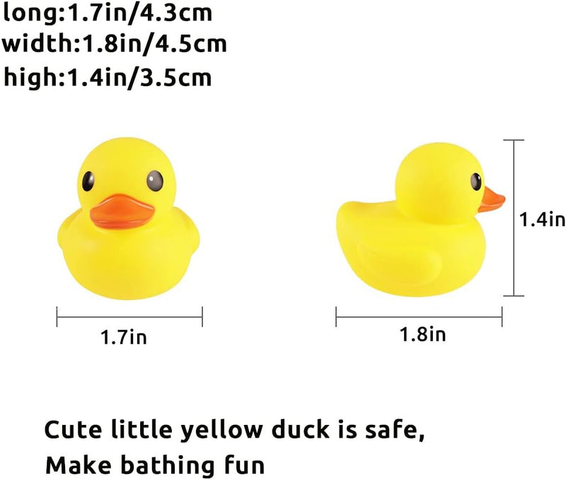 AIYUENCICI Bath Duck Toys 12 PCS Yellow Rubber Ducks Squeak & Float Ducky Baby Shower Pool Toy for Toddlers Kids Boys Girls