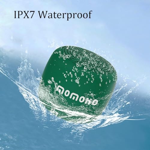 MOMOHO Mini Bluetooth Speaker - Waterproof, Micro SD Support, TWS Pairing Stereo Portable, Small Pillow (Green)