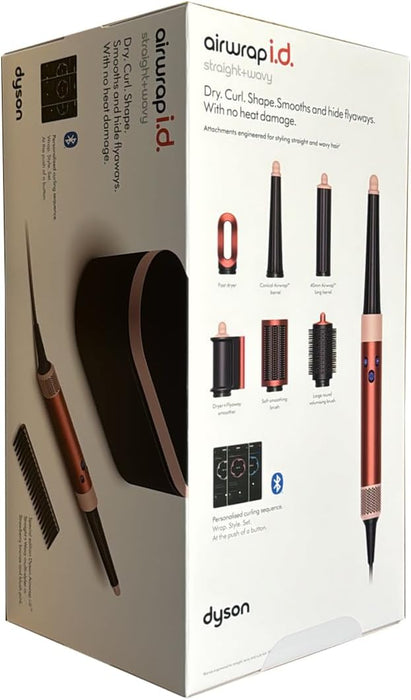 Dyson Airwrap i.d. Multi-Styler and Dryer Straight+Wavy HS08 - Bluetooth Enabled - for Perfect Curls (Ceramic Patina/Topaz)