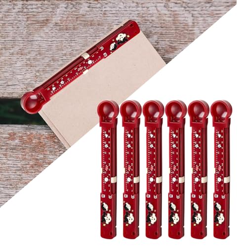 Bag Clips | 6X Food Clips for Bags,Non-Slip Measurement Markings Sealing Storage Fresh-Keeping Reusable Resealing for Snack Home Organization Pantry Workshop