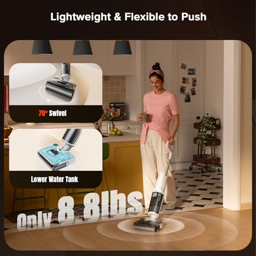 roborock F25 Rt Multifunctional Vacuum Cleaner, Cordless Wet Dry Vacuum Cleaner, 20000Pa Floor Cleaning Machine for Ceramic, Wood, Vinyl, Self-Cleaning Electric Mop D