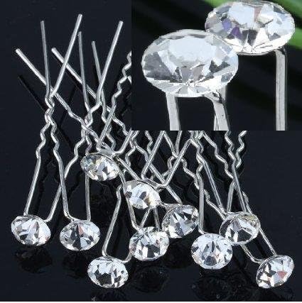 UNIONSKY 20 Pack Bridal Wedding Hair Pins Rhinestone Hair Clips Accessories for Women and Girls (Group 1)