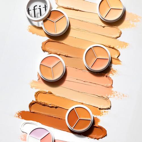 TFIT Cover Up Pro Concealer Palette - 3-in-1 Full Coverage Color Correcting Cream for Dark Circles, Spots, Puffiness (01 Neutral, 15g)