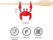 Red the Crab Silicone Utensil Rest, Kitchen Gifts, Silicone Spoon Rest for Stove Top, Heat-Resistant Kitchen and Grill Utensil Holder, Non-Slip Spoon Holder Stove Organizer, Steam Releaser