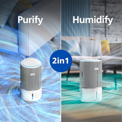 Philips Smart 2-in-1 Air Purifier & Humidifier PureProtect Water 3400 Series - 78 m2, HEPA, Active Carbon, 5 Speed, Sleep Mode, Child Lock, 3.2L Water Tank, Connected, White - AC3420/10