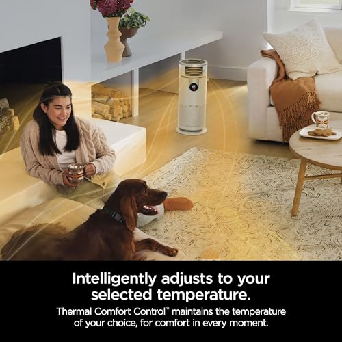Shark 3-in-1 Clean Sense Air Purifier, Heater & Fan, HEPA Filter, 500 Sq Ft, Oscillating, Captures 99.98% of Particles for Clean Air, Dust, Smoke & Allergens, White, HC450