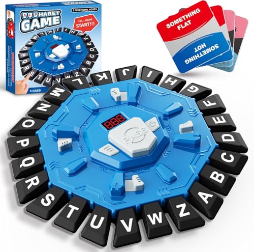 Word Game， Word Game Family Board Game with Digital Display Timer and 2 Categories Modes Fun Fast-Paced 24-Letter Game for Learning Party Interactive (Blue)