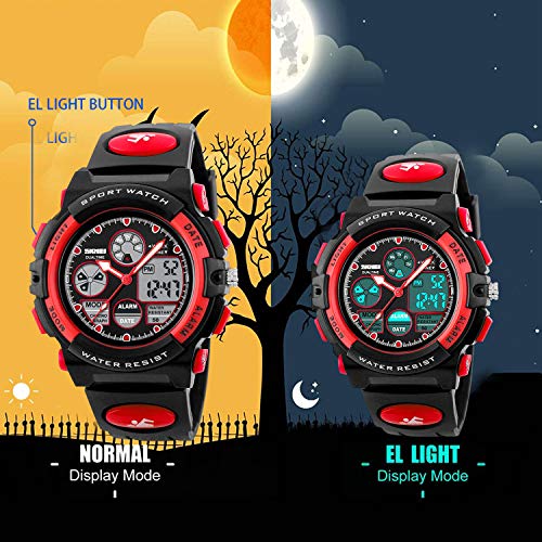 Kids Digital Sport Watch, Boys Girls Waterproof Sports Outdoor Watches Children Casual Electronic Analog Quartz Wrist Watches with Alarm Stopwatch