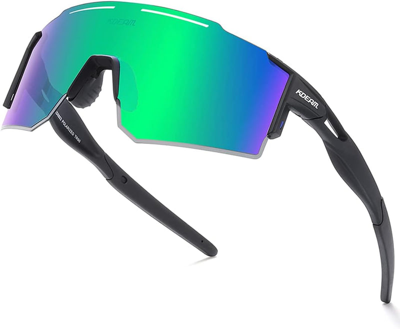 RINKUOLYO Sports Polarized Sunglasses for Men and Women Viper Sunglasses for Cycling Running Driving, M