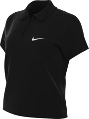 Womens W NSW ESSNTL SS POLO TOP T-Shirt - BLACK/(WHITE)