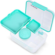 3/4/5 Compartment Convertible Bento Lunch Box with Gravy Bowl, Green