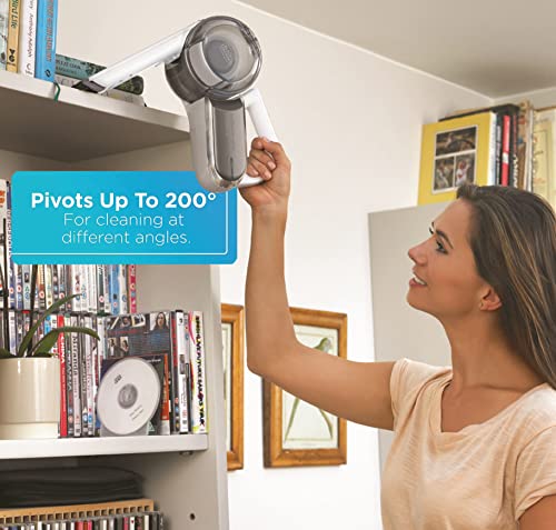 BLACK+DECKER Cordless Handheld Vacuum Cleaner, 14.4V 1.5Ah Li-Ion, 27.5 Air Watts, Pivoting Nozzle, Compact Cordless Vacuum, Ideal for Home & Car, Easy Storage, Champagne/White - PV1420L-B5