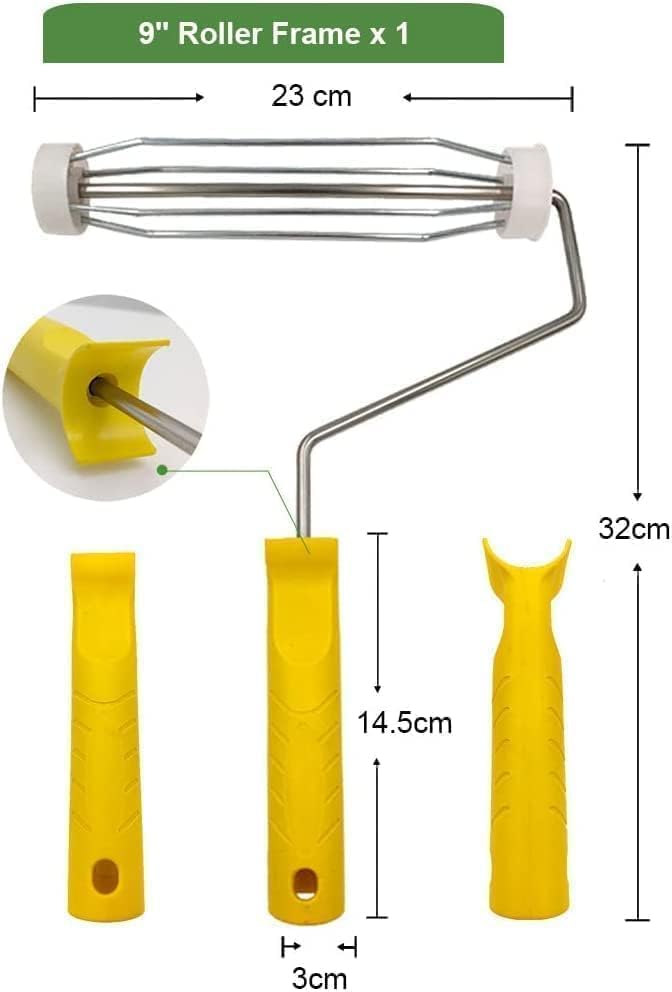 Paint Roller Set 6pc- Paint Rollers for Walls and Ceilings, Paint Pads, Paint Tray, Brush, Scraper, Mini Rollers for Painting, Paint Sleeves, Paint Supplies - Roller Sets for Painting Decorating Walls