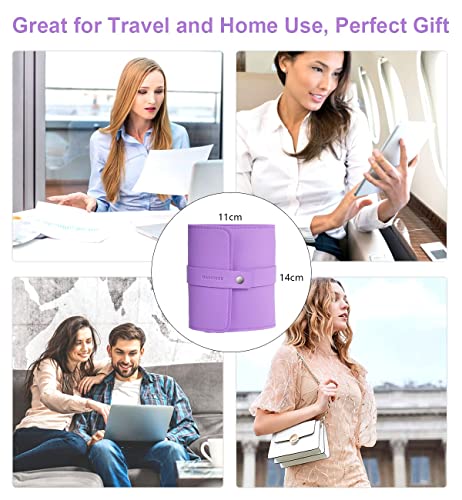 16 Stainless Steel Nail Care Tools, Manicure Set, Professional Nail Clipper Pedicure Set, Beauty Set with Luxury Travel Holster, Suitable for Men and Women with Thick Nails, Purple