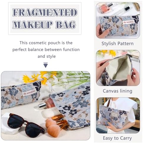 ZLFSRQ 3Pcs Checkered Makeup Bag for Women Large Cosmetic Bag Set Travel Toiletry Bag Makeup Pouch Bag for Purse Pink Zipper Storage Bag Organizer Cute Small Aesthetic Girls Car Essentials Bag