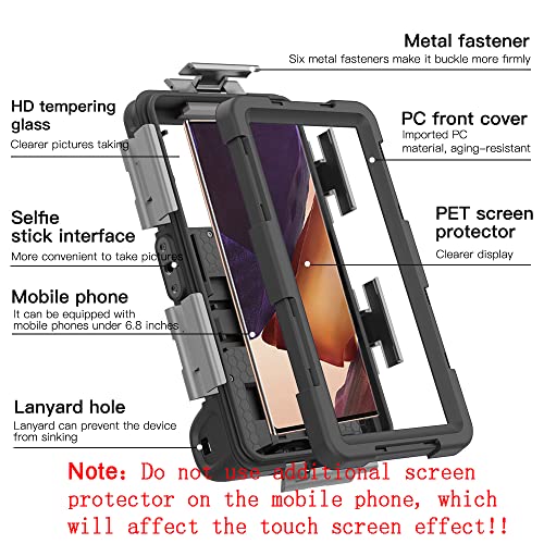 LY LANYOS Waterproof Underwater Snorkeling Diving Phone Case for iPhone 15/14/13/12/11 Pro Max Mini Xr/X/Xs and Galaxy S24/S23/S22/S21 Ultra Plus Professional [15m/50ft] Photo Video Cover (SG Black)