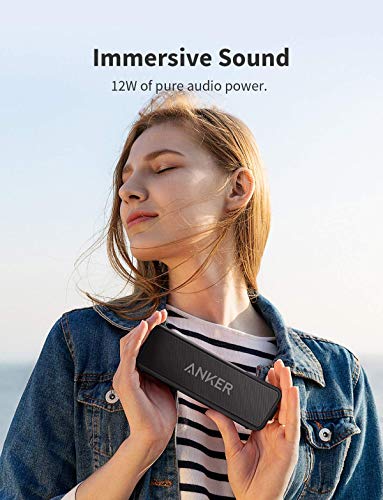 Anker Soundcore 2 Portable Bluetooth Speaker With Better Bass, 24-Hour Playtime, 66Ft Bluetooth Range, Ipx5 Water Resistance & Built-In Mic