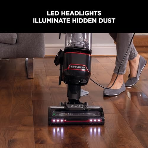 Shark Corded Upright Vacuum Cleaner 1.1L with Lift-Away Technology, Pet Model, LED Headlights, Anti-Allergen, 8m Cord, 750W, Pet, Crevice & Multi-Surface Tools, Red/Black, NV602UKT