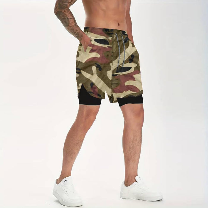 VITION Gym Shorts for Men, Men's Activewear Running Shorts,Drawstring Gym Shorts Men, 2 Layer Loose Athletic Shorts with 4 Pockets