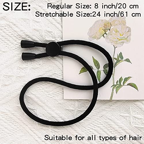 NALACAL 5 Pcs NEW Adjustable Headband Hair Tie for Thick Heavy Natural Kinky or Curly Hair, Adjustable Sizing for the Afro Puff Ponytail, Hair Bun, High Puff, and Updos