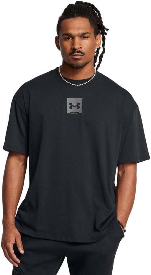 mens UA M HW OS SM BOX SS SHIRT (pack of 1) - BLACK