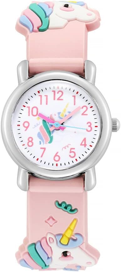 Kids Watches Girl Watches Ages 3-12 Sports Waterproof 3D Cute Cartoon Digital 7 Color Lights Wrist Watch for Kids