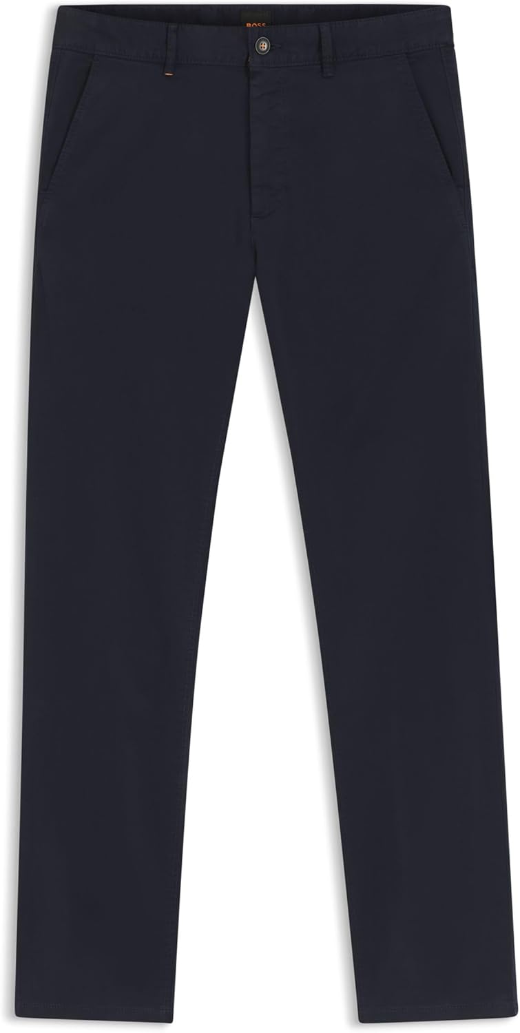 Men's Chino Slim Fit Chino Made of Elastic Cotton Satin - Blue