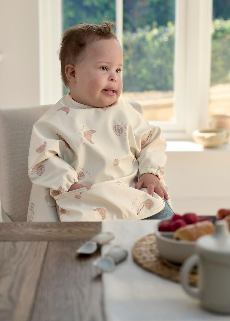 Mamas & Papas 2-Pack Waterproof Long Sleeved Messy Baby Bibs, Ideal for Weaning for 6-18 Months - Bonjour Bebe