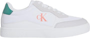 Mens Classic Cupsole Sneakers - Bright White/Wild Green/Tigerilily