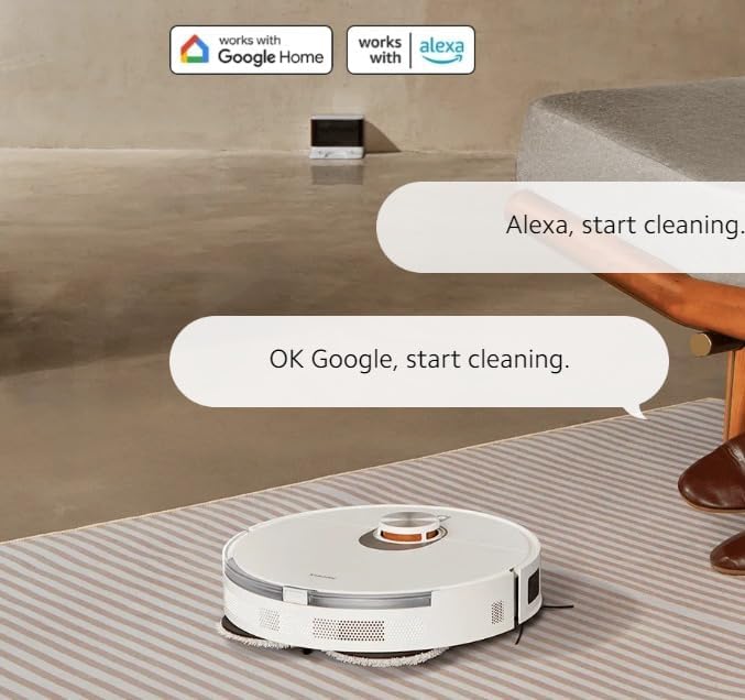 Xiaomi Robot Vacuum S20+ (White) with Auto-Raising Mop & Smart Carpet Detection, 6000Pa Suction, LDS Laser Navigation, 170min Runtime, WiFi/APP control
