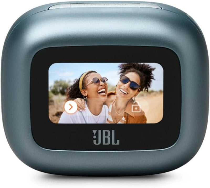 JBL LIVE FLEX 3 True wireless noise-cancelling earbuds with open-stick design and 50 hours total playback plus wireless charging, Blue