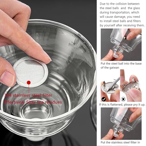 CUNHUY Lazy Kungfu Drip TeaPot, Heat Resistant Tea Set, Semi-Automatic Glass Teapot Suit for Magnetic Water Flow Wooden Glass Teapot Set (Wooden handle+glass body)