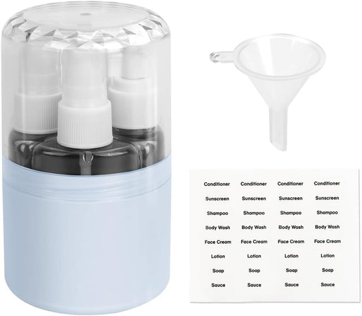 4 in 1 Travel Bottles for Toiletries, 50ml Spray Bottle & Lotion Bottle Kit, Portable
