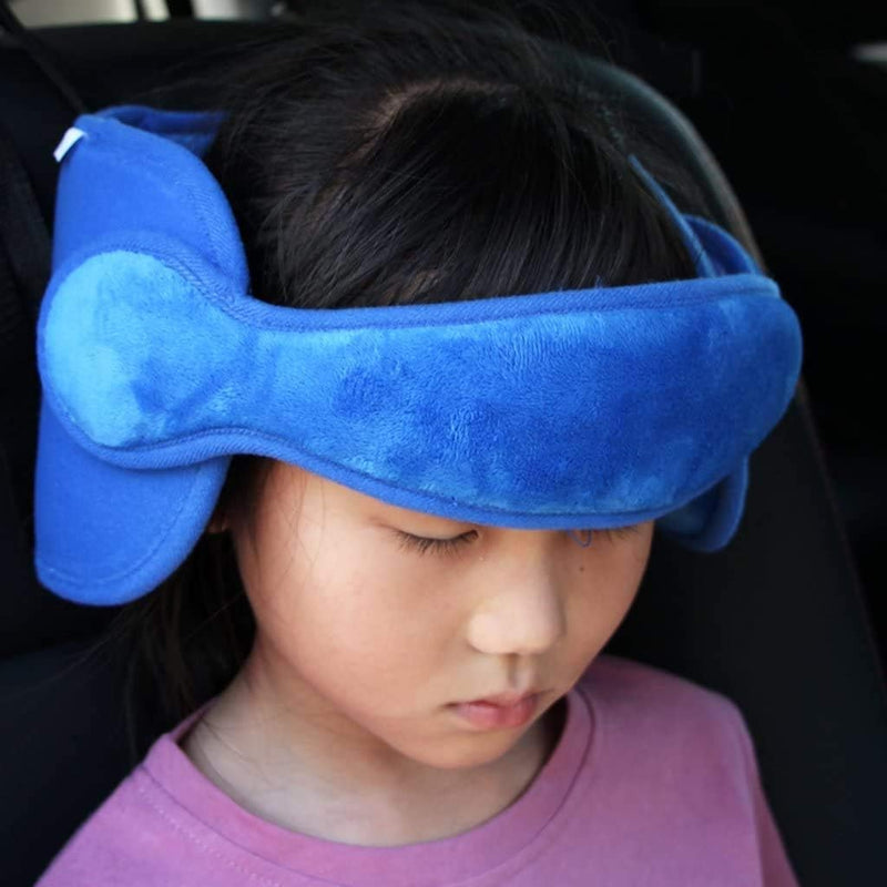 Khazna Head Protection for Baby, Adjustable Toddler Car Seat Head Support Band, Carseat Straps Cover, Safety Car Seat Neck Relief, Blue